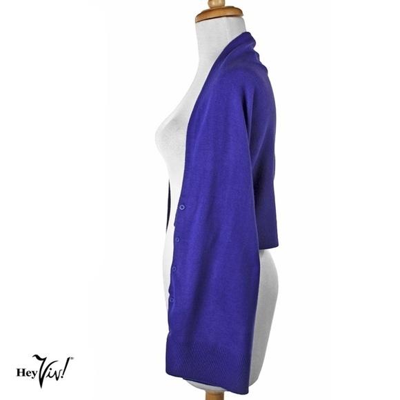 Blue Scarf, Shawl, Shrug - 22" x 60" - Creative Button Up Style from Hey Viv - Picture 2 of 4
